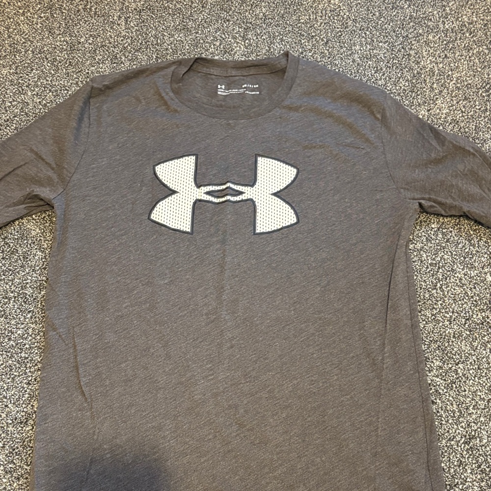 Under Armour Men's Charcoal Gray Long Sleeve Logo Shirt